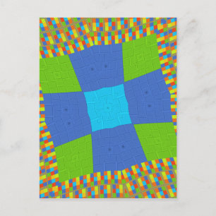 Schöne atemberaubende grüne blaue cyan Kunst Druck Postkarte