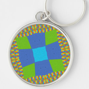Schöne atemberaubende grüne blaue cyan Kunst Druck Schlüsselanhänger