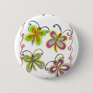 Schöne, atemberaubende, süße Schmetterlingskunst: Button