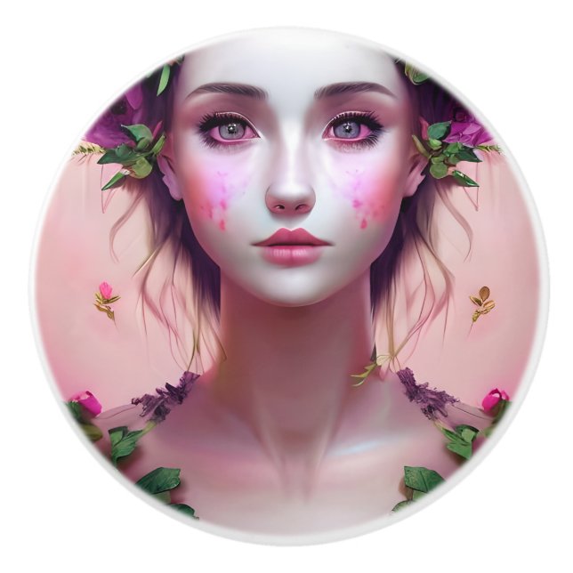 Schöne ätherische Verzauberung Fantasy Art Keramikknauf (Vorderseite)