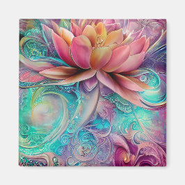 Schöne ätherische Whimsical Lotus Blume Magnet