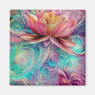 Schöne ätherische Whimsical Lotus Blume Magnet