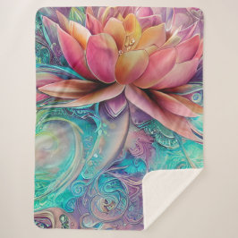 Schöne ätherische Whimsical Lotus Blume Sherpadecke