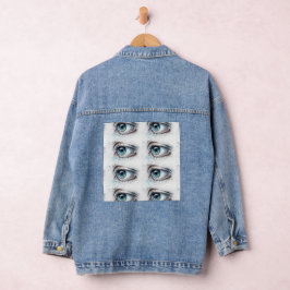 Schöne Augen Bild gedruckt Größe Erwachsene 2x Fra Jeansjacke