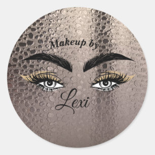 Schöne Augen Wimpern Rose Gold Glamour Runder Aufkleber