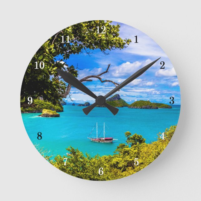 Schöne Außenansicht Wall Clock Runde Wanduhr (Vorderseite)