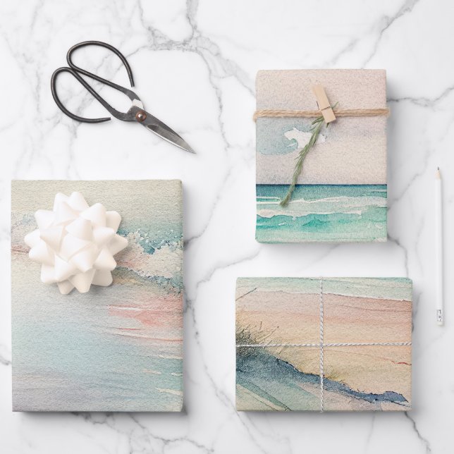 Schöne Aussicht auf das Meer Geschenkpapier Set (Vorderseite)