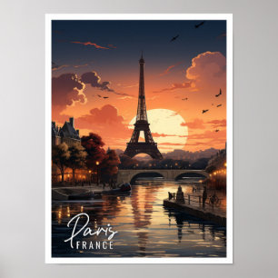 Schöne Aussicht auf den Eiffelturm Paris Frankreic Poster
