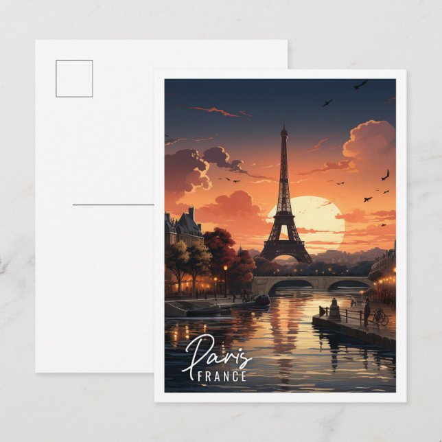 Schöne Aussicht auf den Eiffelturm Paris Frankreic Postkarte (Vorne/Hinten)