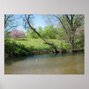 Schöne Aussicht auf den Fluss Poster