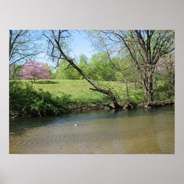 Schöne Aussicht auf den Fluss Poster (Vorne)