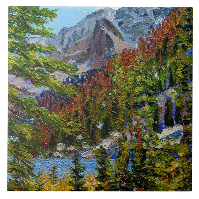 Schöne Aussicht auf den See Fliese (Vorderseite)