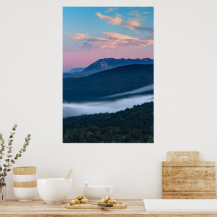 Schöne Aussicht auf den Sonnenaufgang auf Nanos vo Poster