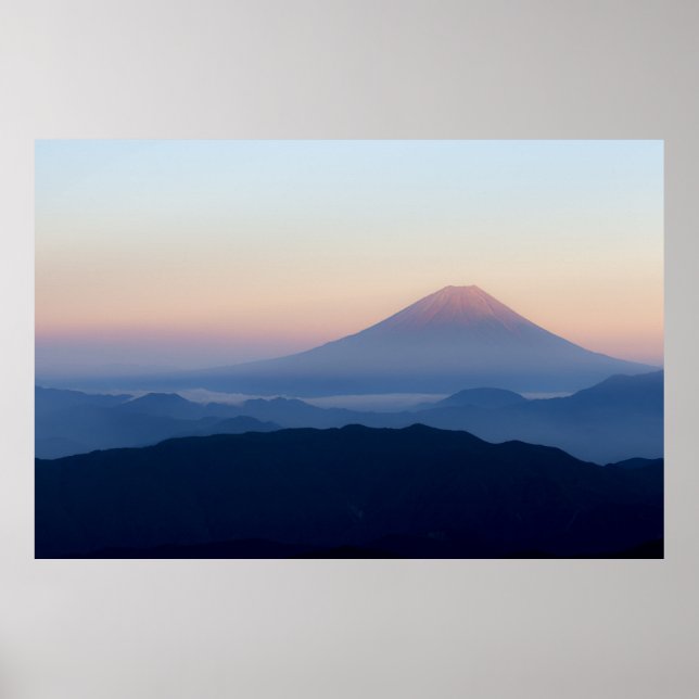 Schöne Aussicht auf Fuji, Japan, Sonnenaufgang Poster (Vorne)
