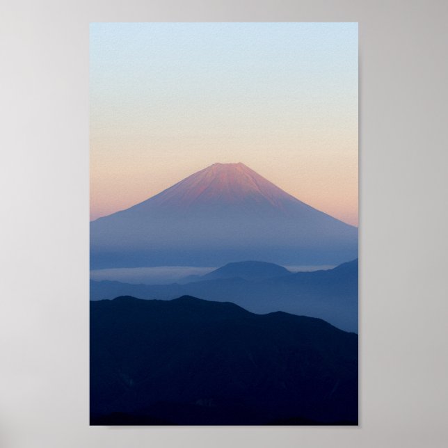 Schöne Aussicht auf Fuji, Japan, Sonnenaufgang Poster (Vorne)