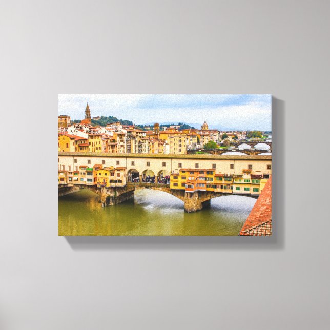 Schöne Aussicht auf Ponte Vecchio, Florenz, Italie Leinwanddruck (Vorderseite)