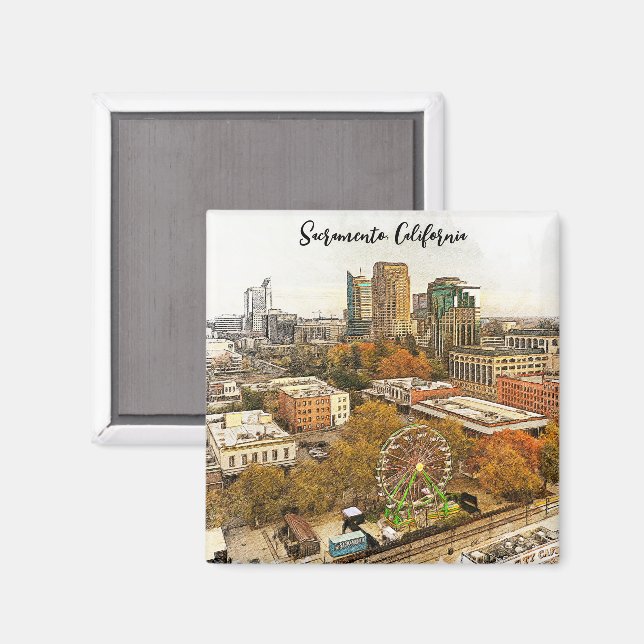 Schöne Aussicht auf Sacramento Magnet (Vorderseite/Rückseite)