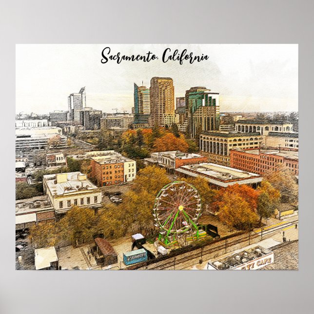 Schöne Aussicht auf Sacramento Poster (Vorne)