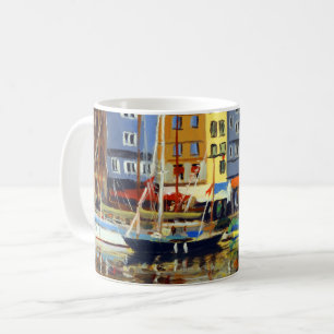 Schöne Aussicht auf Sailboats im Hafen von Honflue Kaffeetasse