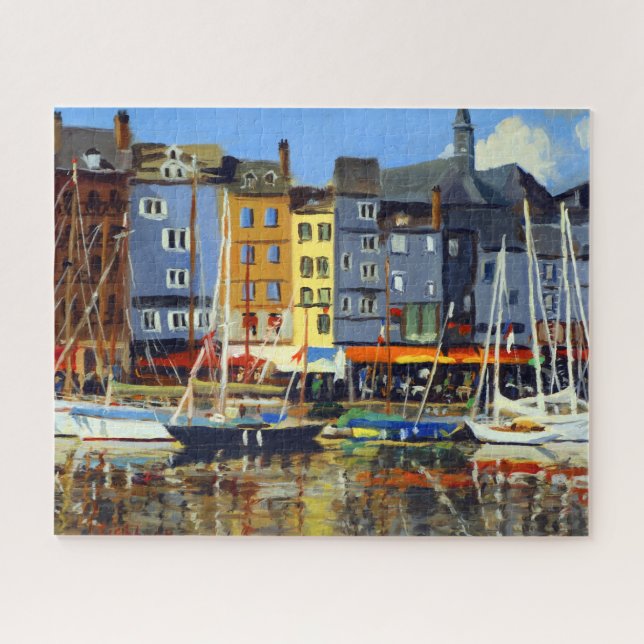 Schöne Aussicht auf Sailboats im Hafen von Honflue Puzzle (Horizontal)