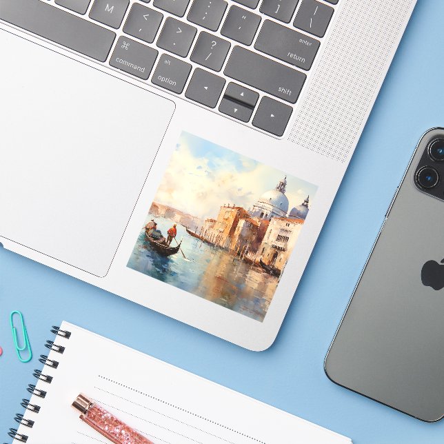 Schöne Aussicht auf Venedig Aufkleber (Laptop mit iPhone)