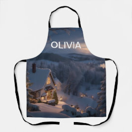 Schöne Aussicht auf Weihnachten Schürze