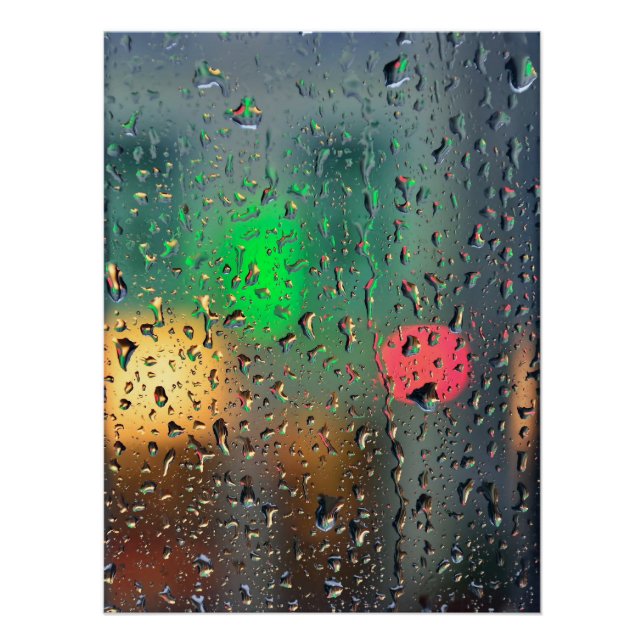 Schöne Aussicht durch Regen Poster (Vorderseite)