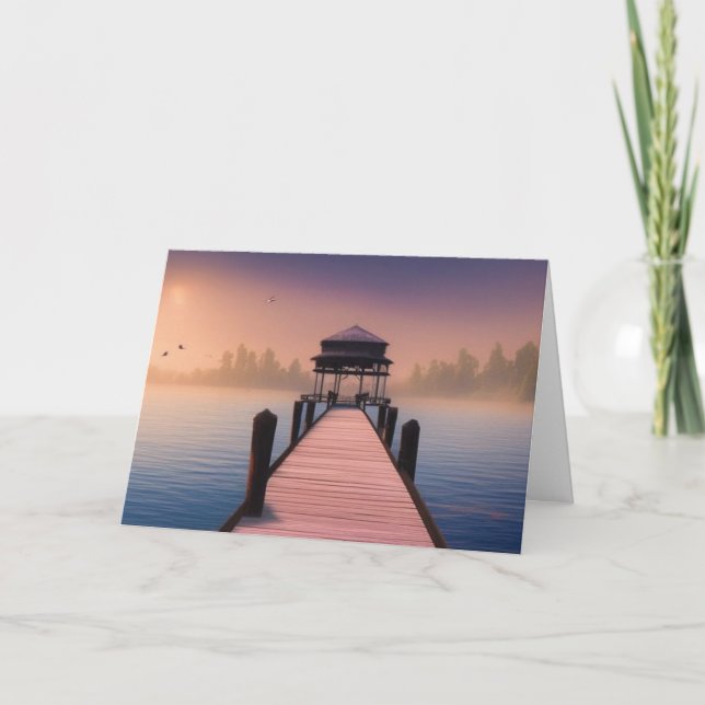 Schöne Aussicht von der Bucht mit Sonnenuntergang Dankeskarte (Vorderseite)