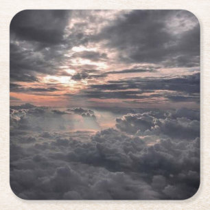 Schöne Aussicht von oben auf die Wolken Rechteckiger Pappuntersetzer
