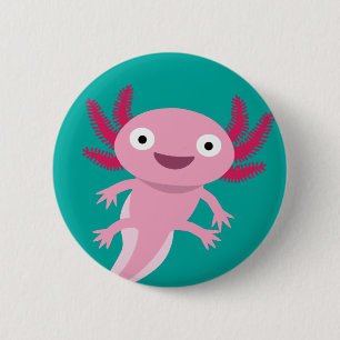 Schöne Axolotl-Illustration Button
