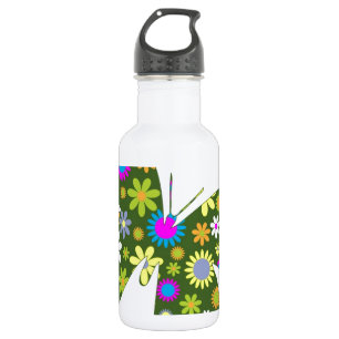 Schöne Aziza Butterfly Whimsy Blüten Trinkflasche