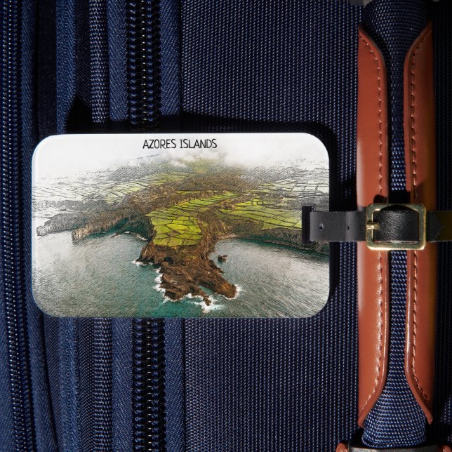 Schöne Azoren-Inseln Küstensicht Gepäckanhänger (Vorderseite Insitu 4)