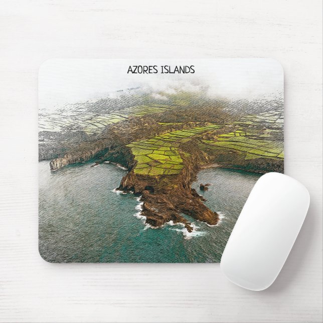 Schöne Azoren-Inseln Küstensicht Mousepad (Mit Mouse)