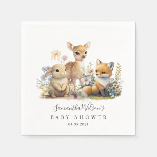 Schöne Baby Bunny Deer Fox Floral Baby Dusche Serviette