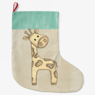 Schöne Baby-Giraffe Weihnachten Großer Weihnachtsstrumpf