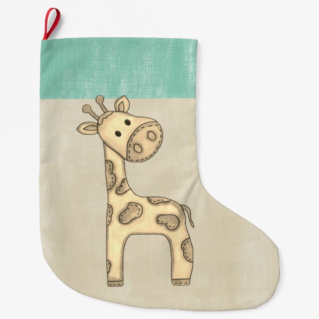 Schöne Baby-Giraffe Weihnachten Großer Weihnachtsstrumpf (Vorderseite)