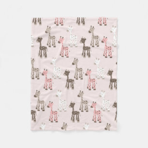 Schöne Baby-Rosa-Giraffe Fleecedecke