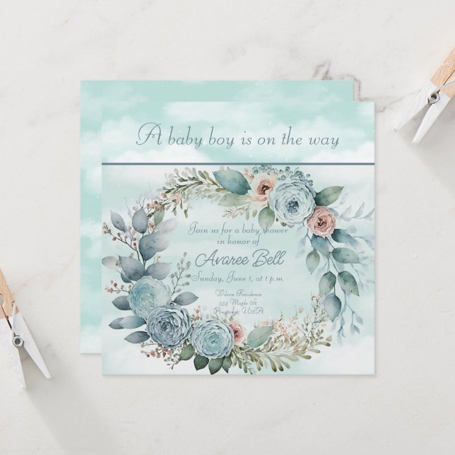 Schöne Babydusche (Vorderseite/Rückseite Beispiel)