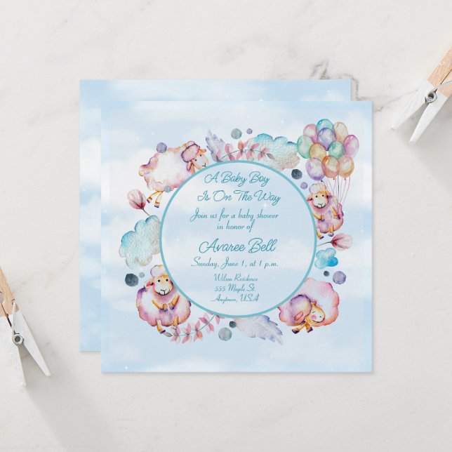 Schöne Babydusche (Vorderseite/Rückseite Beispiel)