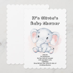 Schöne Babydusche-Einladung für ein kleines Mädche Einladung