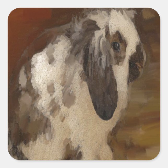 Schöne Babylope Eared Rabbit/Kit Quadratischer Aufkleber (Vorderseite)