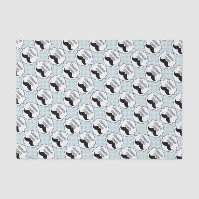 Schöne Babyparty-kleiner Mann-Schnurrbart Seidenpapier (Vorderseite)