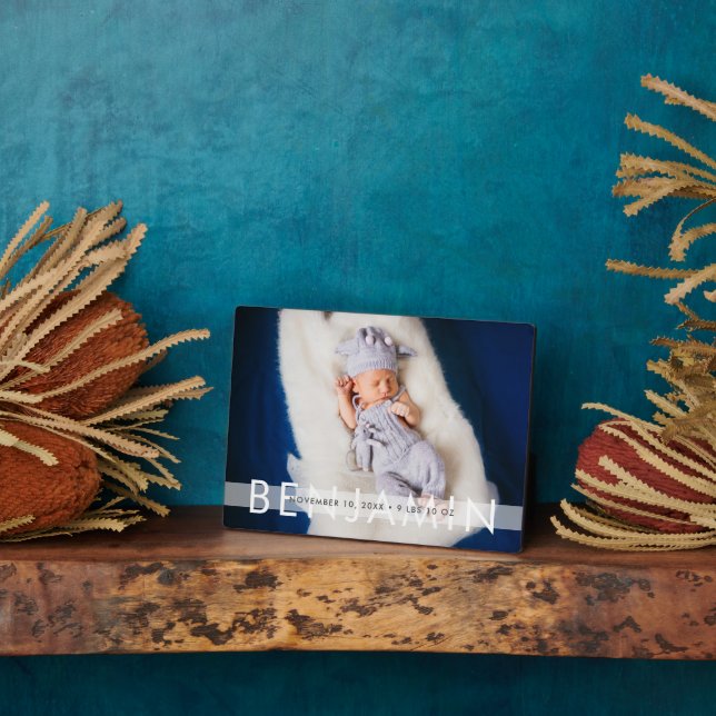 Schöne Babystände mit Namen Fotoplatte (Seite)