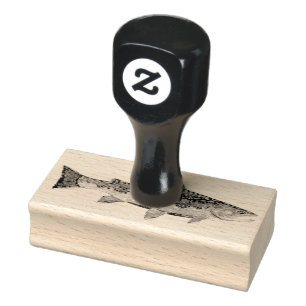 Schöne Bachforelle Gummistempel