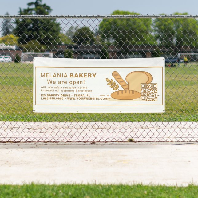 Schöne Bäckereibanner mit QR-Code | Banner (Insitu)