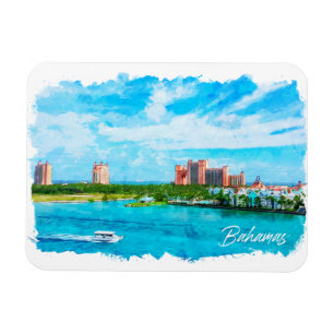 Schöne Bahamas Karibik Ferienlandschaft Magnet