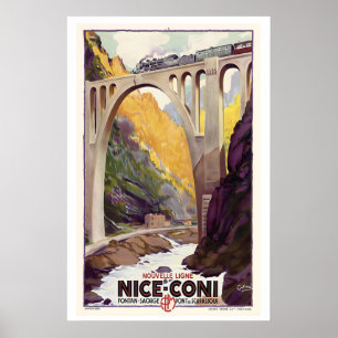 Schöne Bahnlinie nach Coni Fontan-Saorge Scarassou Poster