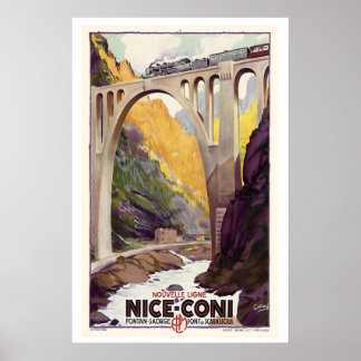 Schöne Bahnlinie nach Coni Fontan-Saorge Scarassou Poster