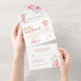 Schöne Ballerina Es ist eine Girl Baby Dusche All In One Einladung