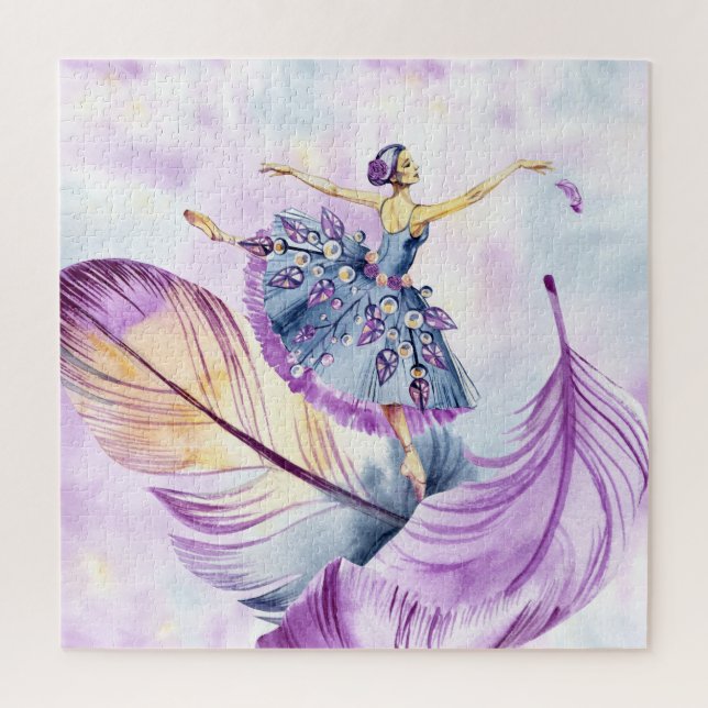 Schöne Ballerina mit Feathers Puzzle (Vertikal)